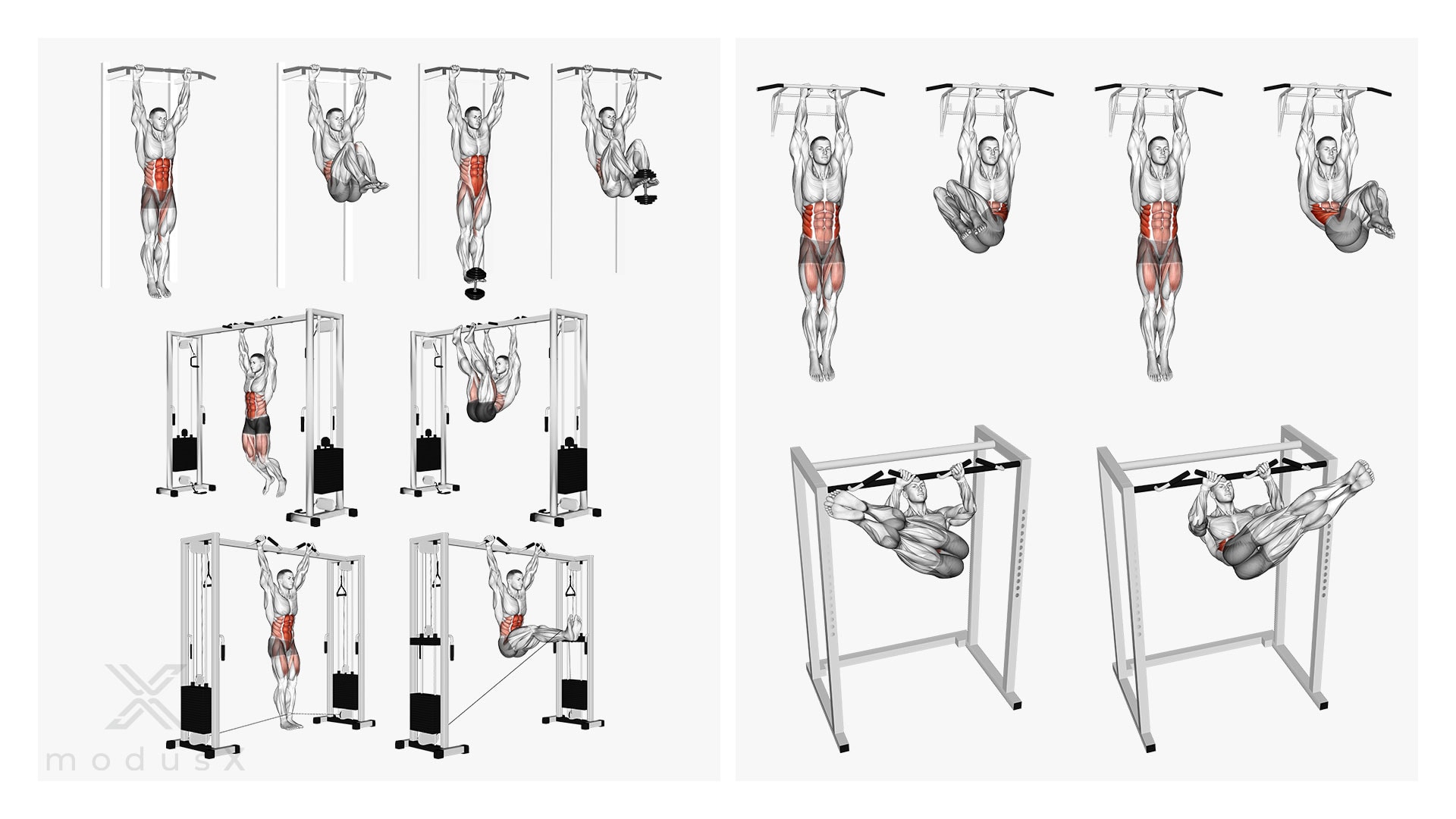 Beinheben hängend / Hanging Leg Raises Varianten