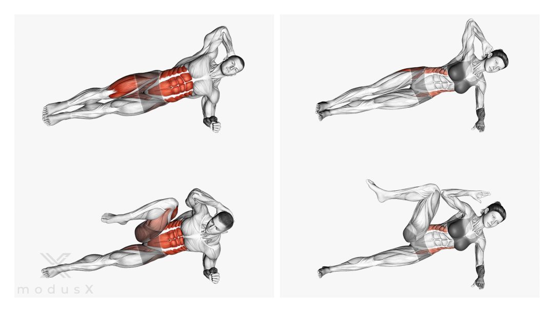 Bild zum Thema Ellenbogen zum Knie Side Plank